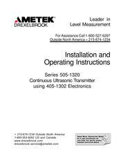 Ametek Drexelbrook 505-1320 Series Installation And Operating Instructions Manual