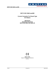 Emotron DIETZ GSV 544 400 Series Operating Instructions Manual