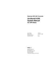YASKAWA Motoman ArcWorld II-200 System Manual