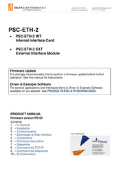 Delta Elektronika PSC-ETH-2 Product Manual