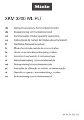 Miele XKM 3200 WL PLT Operating Instructions Manual
