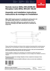 weinor BiRec MVLED Assembly And Installation Instructions Manual