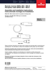 weinor BiRec MA-K Assembly And Installation Instructions Manual
