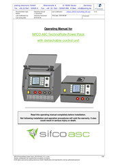 SIFCO ASC TechnoPlate Power Pack 6015A20V Operating Manual