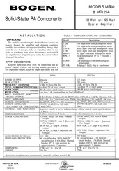 Bogen MT60 Manual