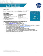 MTI M200-RS Quick Start Manual