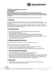 Heitronic 500587 Installation And Operating Instructions Manual