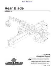 Land Pride REAR BLADES RBT55120 Operator's Manual
