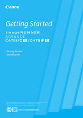 Canon imageRUNNER C475iF III Getting Started