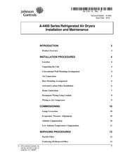 Johnson Controls A-4417-1 Installation And Maintenance Manual