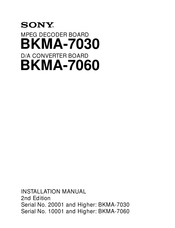 Sony BKMA-7030 Installation Manual