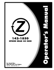 Exmark Z-Plug 142-1850 Operator's Manual