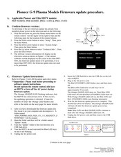 Pioneer Elite KURO PRO 151FD Firmware Update Procedure