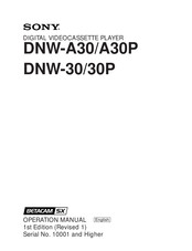 Sony DNW-30 Operation Manual