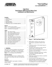 ADTRAN T400 Installation And Maintenance Manual