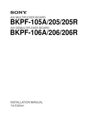 Sony BKPF-105A Installation Manual