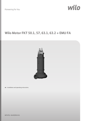Wilo FKT 50.1 Installation And Operating Instructions Manual