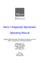 Micro Direct Micro I Operating Manual