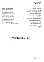 NEC BT421 Setup Manual