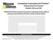 Wayne-Dalton FireStar 540 Installation Instructions Manual