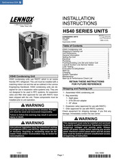 Lennox HS40-018 Installation Instructions Manual