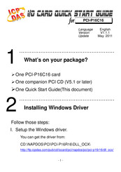 Icp Das Usa PCI-P16C16 Quick Start Manual