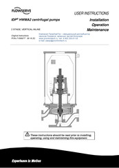 Flowserve IDP HWMA2 User Instructions