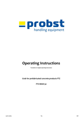 probst FTZ Series Operating Instructions Manual