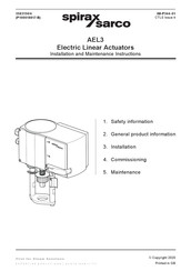 Spirax Sarco AEL3 Series Installation And Maintenance Instructions Manual
