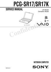 Sony VAIO PCG-SR17K Service Manual