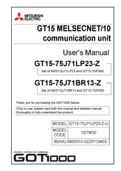 Mitsubishi Electric GT15 MELSECNET/10 User Manual
