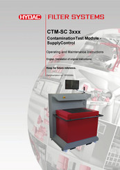HYDAC FILTER SYSTEMS CTM-SC 3 Series Operating And Maintenance Instructions Manual