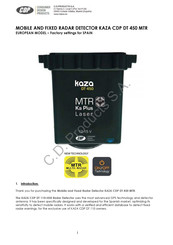 CDP KAZA DT 450 MTR Quick Start Manual