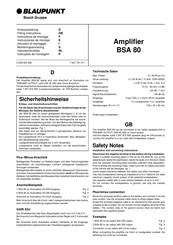 Bosch BLAUPUNKT BSA 80 Fitting Instructions Manual