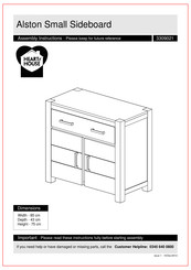 Heart Of House Alston Small Sideboard 3309021 Assembly Instructions Manual