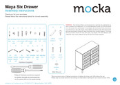 Mocka Maya Six Drawer Assembly Instructions Manual