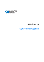 DURKOPP ADLER 991-210-10 Series Service Instructions Manual