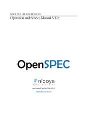 Nicoya OpenSPEC Operation And Service Manual