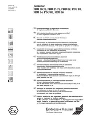 Endress+Hauser Prosonic FDU81F Safety Instructions