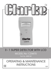 Clarke CDM70 Operating & Maintenance Instructions