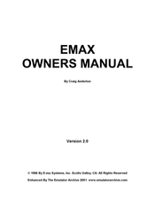 E-Mu EMAX Owner's Manual