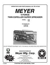 Meyer V-FORCE 7400 Series Operator And Parts Manual