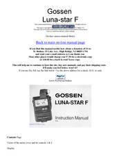Gossen MetraWatt Luna-star F Instruction Manual