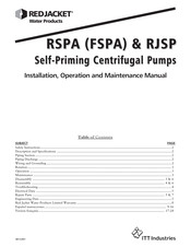 ITT RED JACKET 200 RSPA Installation, Operation And Maintenance Manual