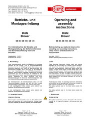 Dietz SB 80 Operating And Assembly Instructions Manual