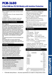 Advantech PCM-3680 Startup Manual