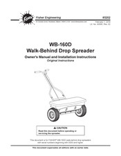 Fisher Engineering WB-160D Owner's Manual And Installation Instructions