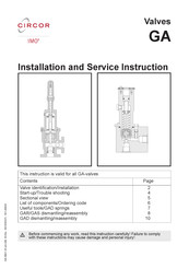 Circor IMO GAR T100 Installation And Service Instruction