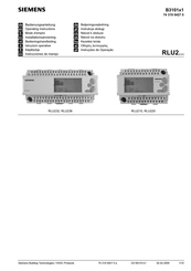 Siemens RLU220 Operating Instructions Manual