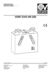 Vortice VORT EVO HR 200 Instruction Booklet